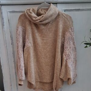 Gimmicks by BKE Tan Cowl Neck Sweater